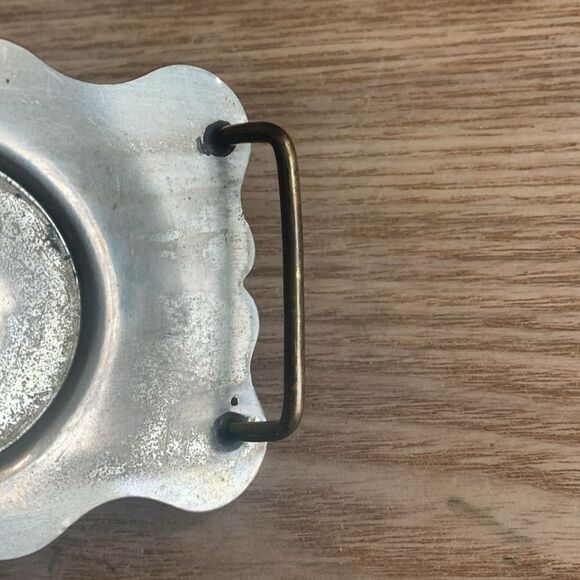 Vintage The Lyntone Co Oklahoma Nickel Silver Belt Buckle Cowboy Western Saddle - Picture 12 of 17